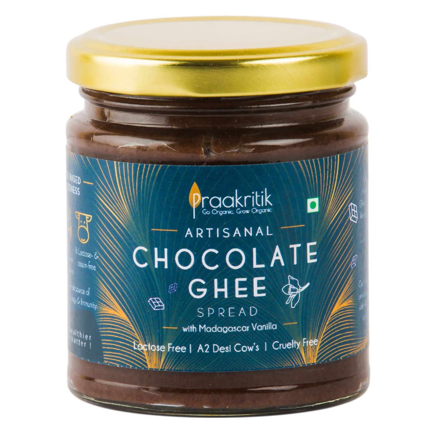 Praakritik Artisanal Chocolate Ghee Spread With Madagascar Vanilla 200g