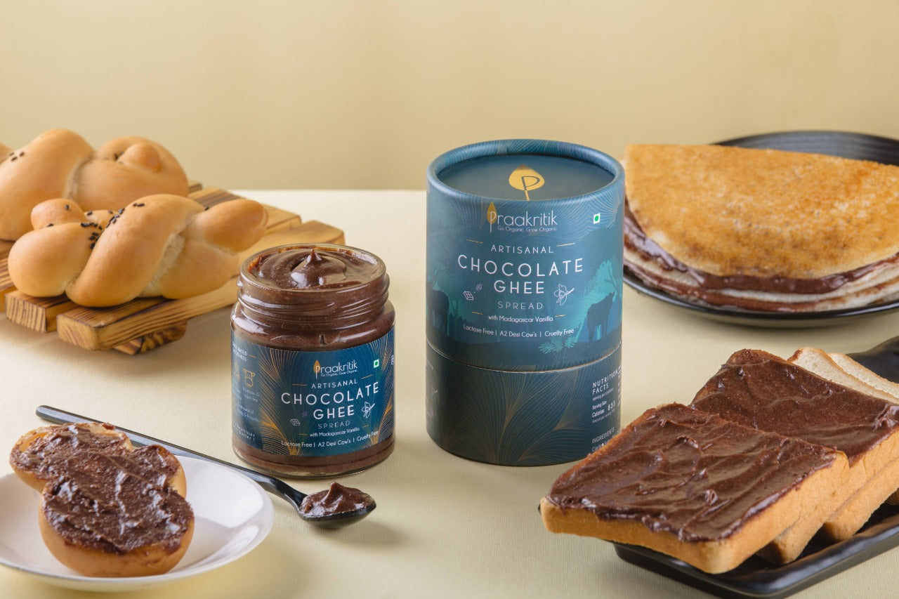 Praakritik Artisanal Chocolate Ghee Spread With Madagascar Vanilla 200g