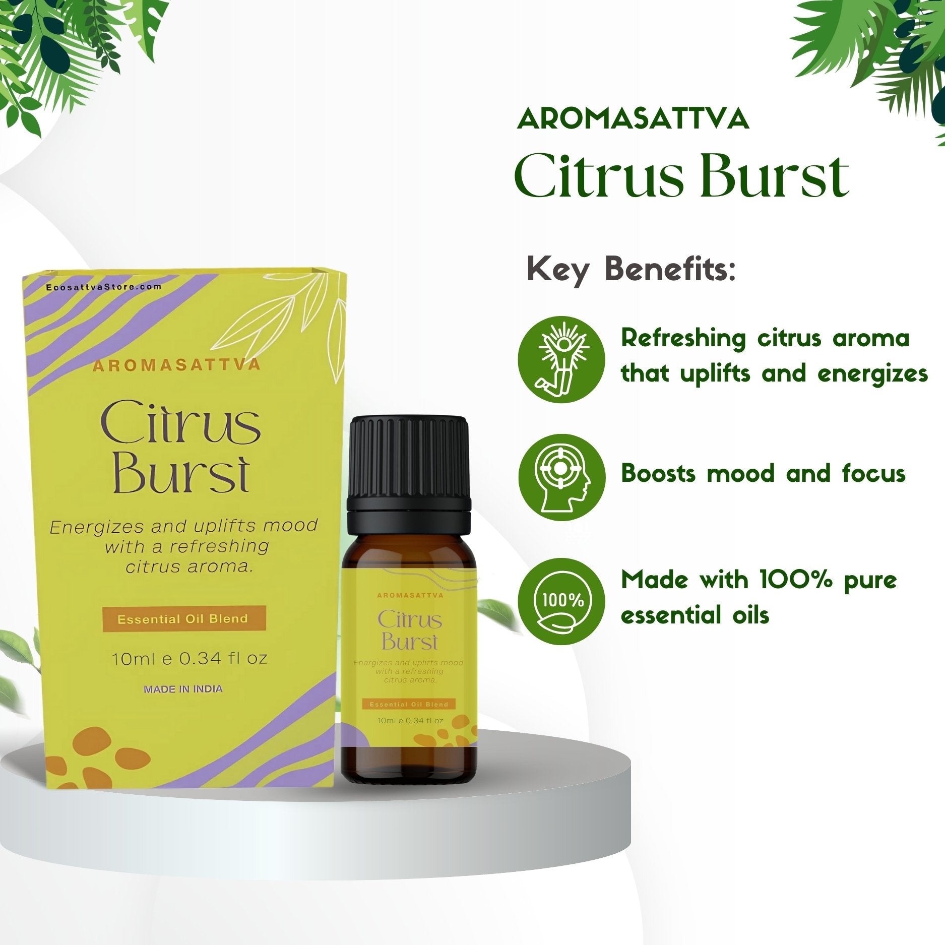 Aromasattva Essential Oil Blend-Citrus Burst 10ml