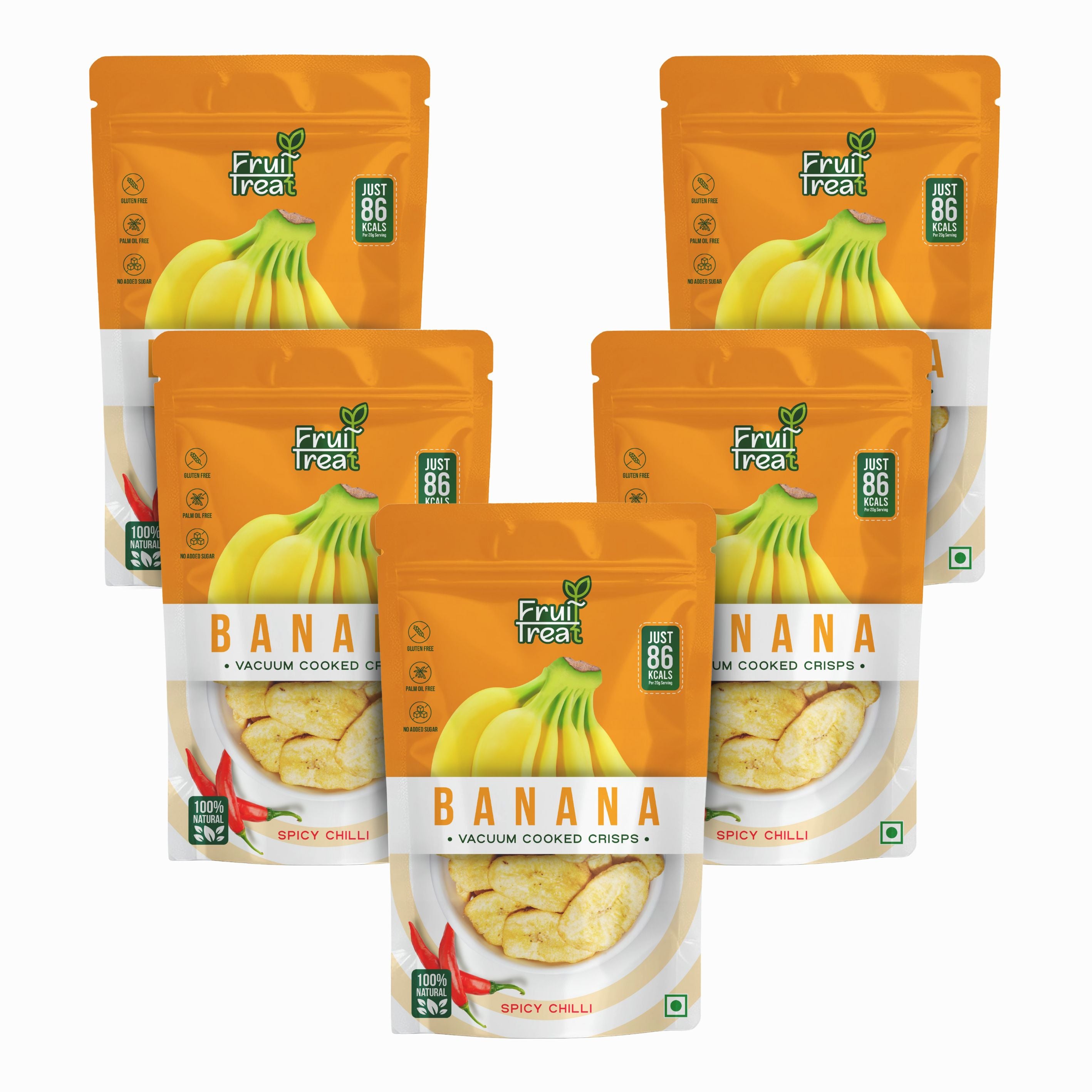 Fruit Treat Banana Chilli Crisps Pack of 5 ( 50 Grams Each )