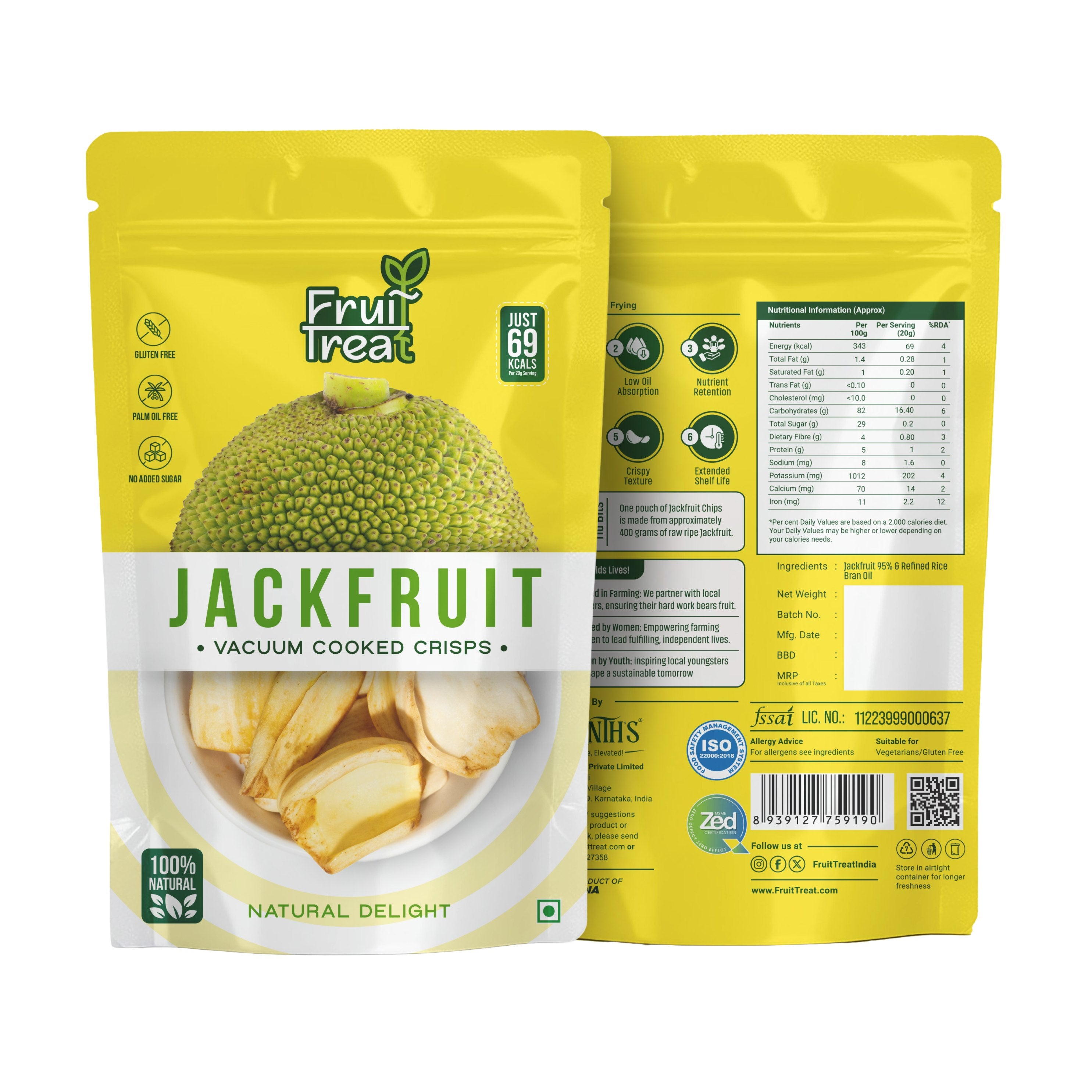 Fruit Treat Jackfruit Crips - Natural (50 Grams Each)