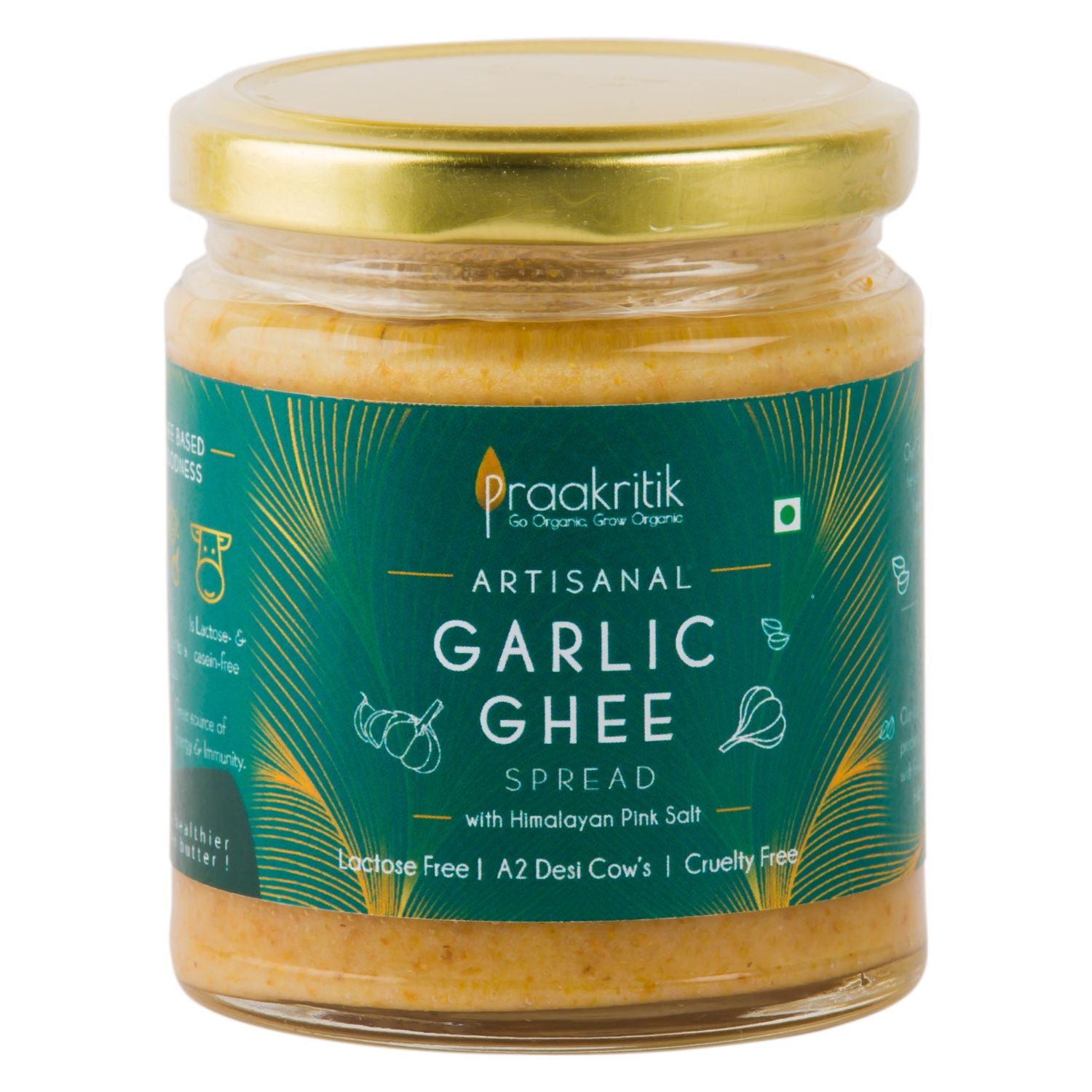 Praakritik Artisanal Garlic Ghee Spread With Himalayan Pink Salt 200g