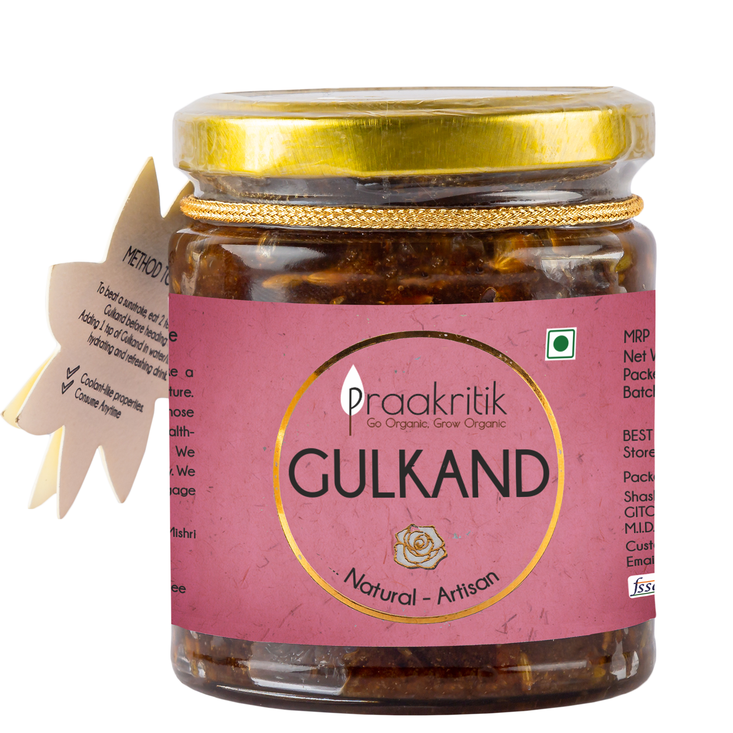 Praakritik Natural Mishri Artisan Gulkand 250g