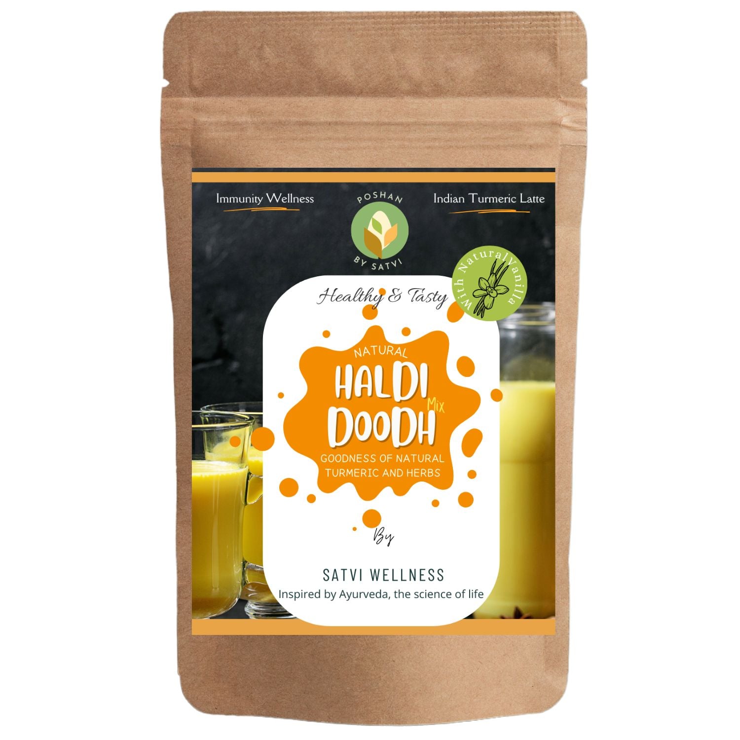 Haldi Doodh | Golden Milk Mix | Turmeric Milk Mix | Indian Haldi Doodh | Milk Masala | Turmeric Latte | Satvi Wellness | Immunity Wellness | Healthy and Tasty