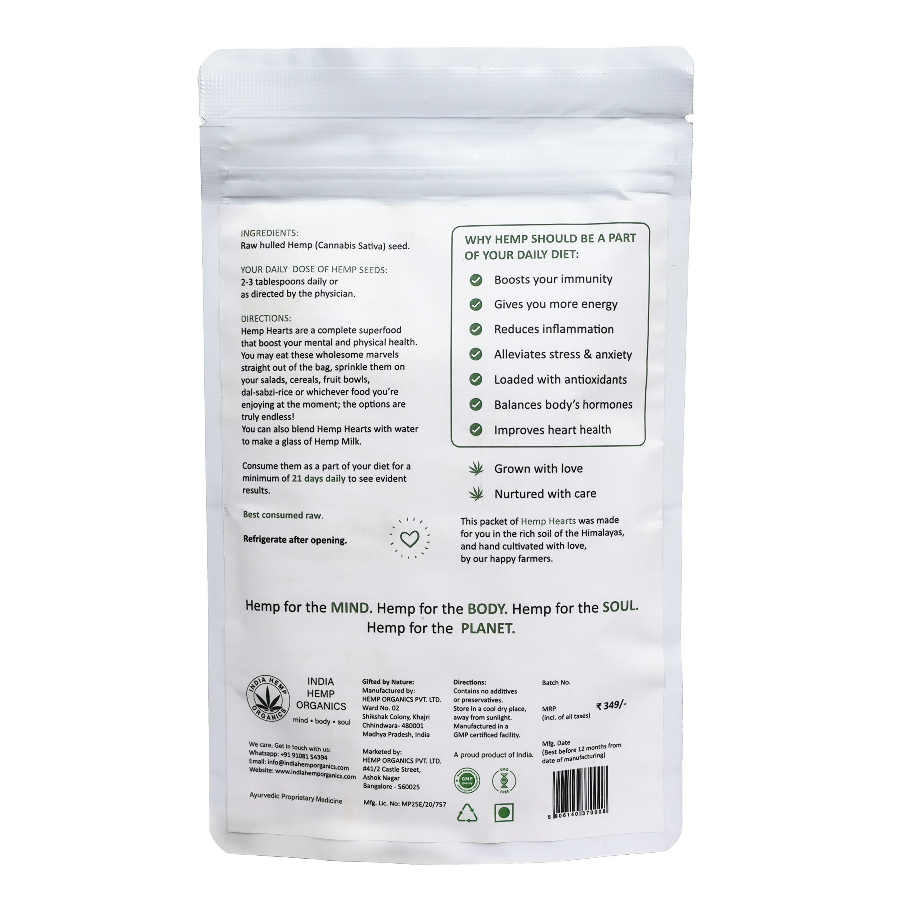 India Hemp Hemp Hearts 100grams