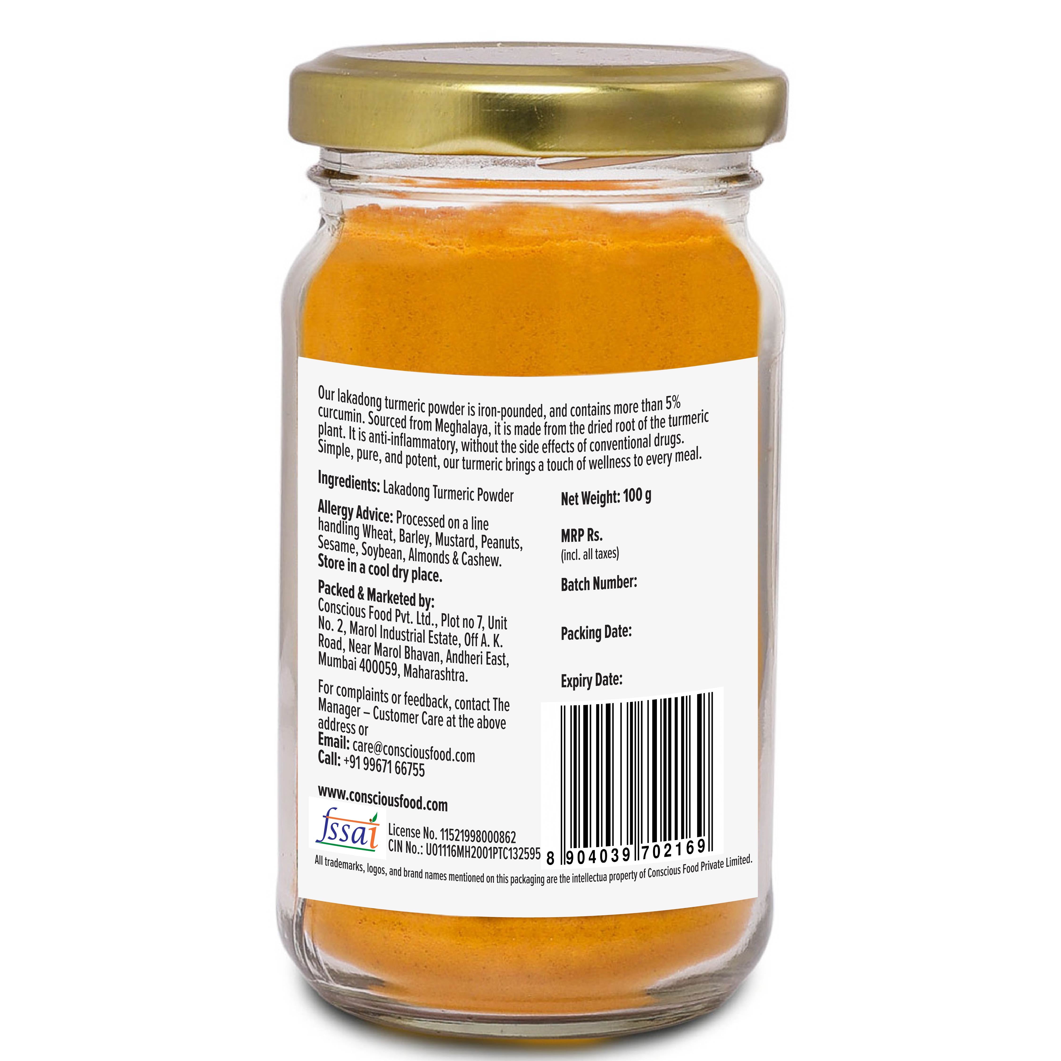Conscious Food High Curcumin Turmeric Powder 100g