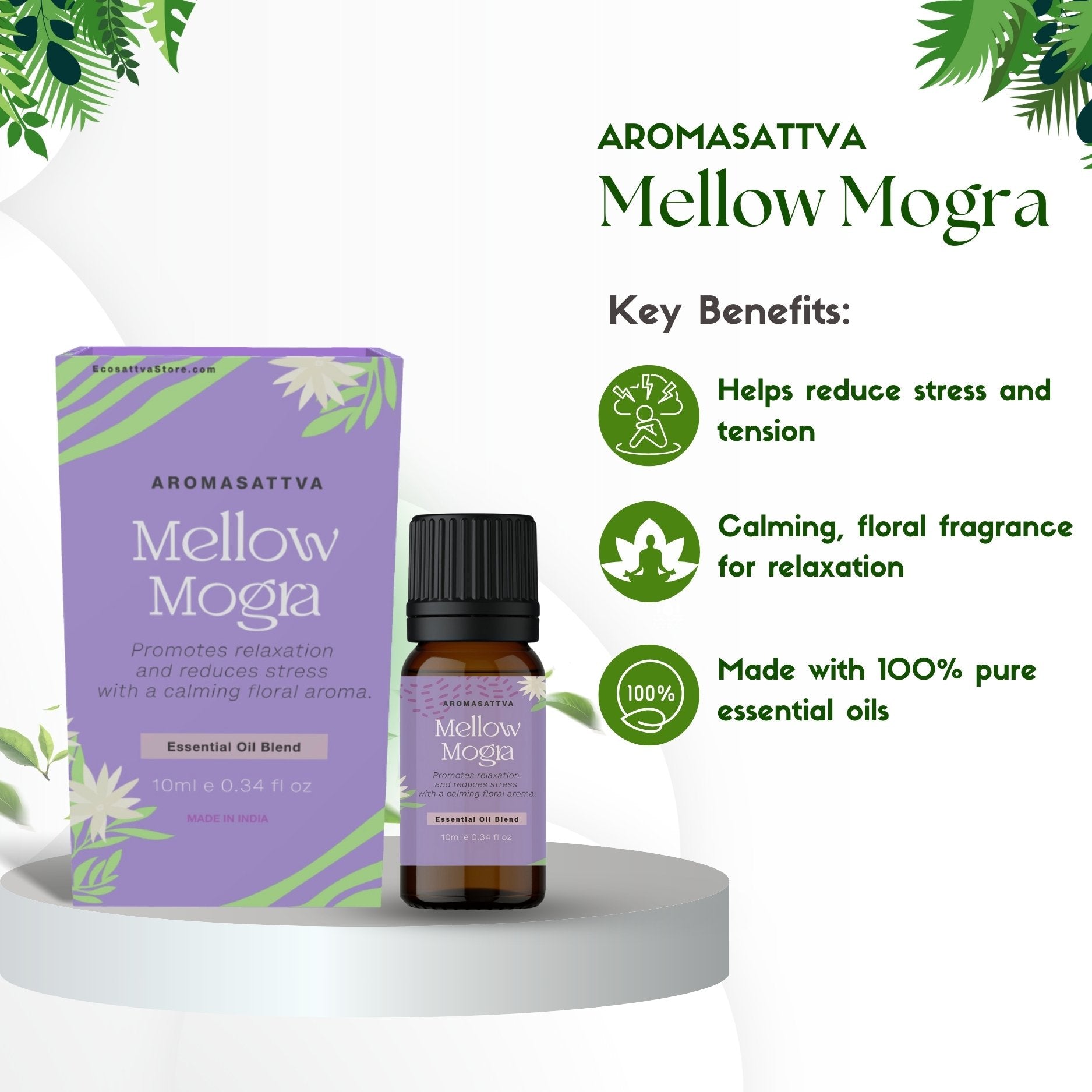 Aromasattva Essential Oil Blend-Mellow Mogra 10ml