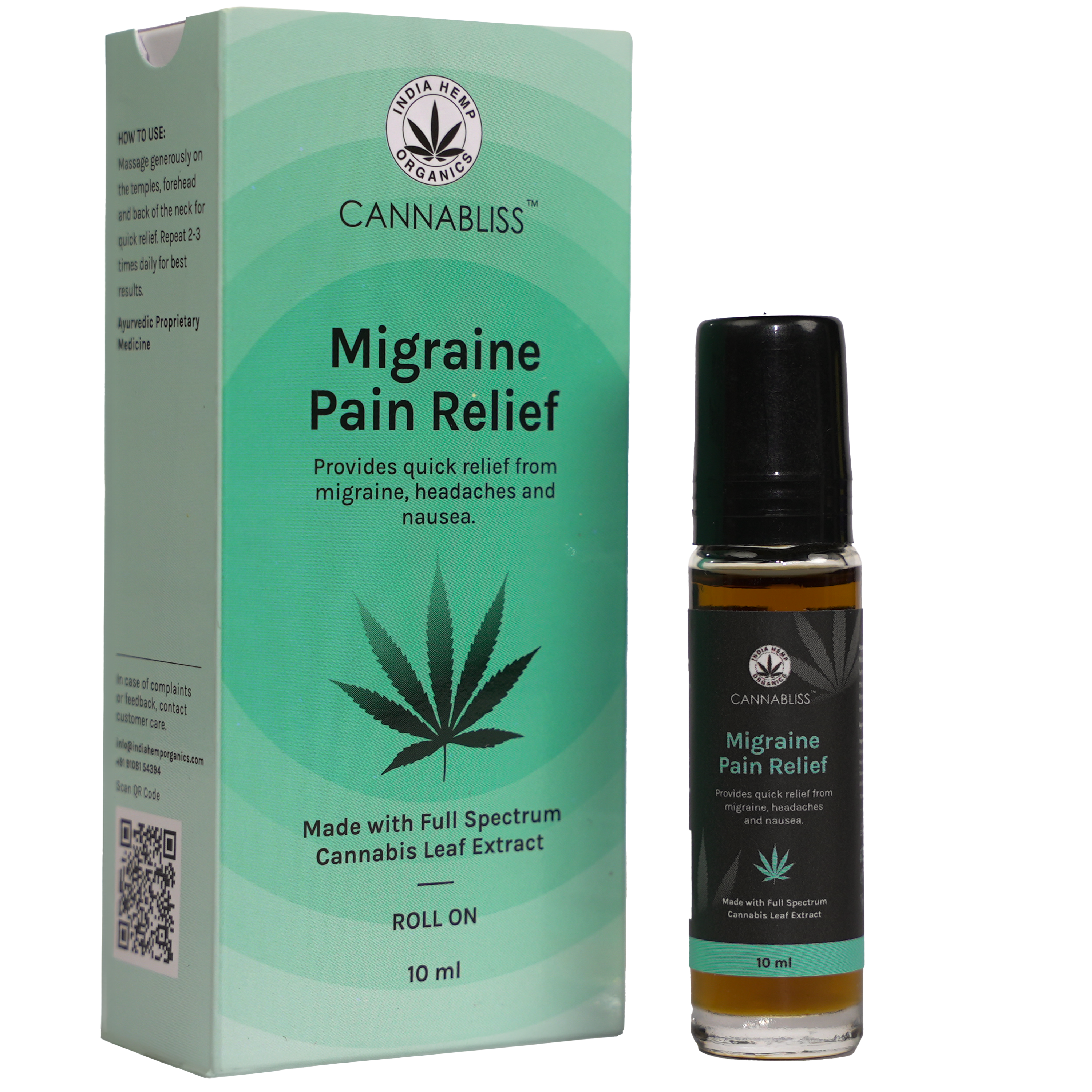 India Hemp Cannabliss Migraine Pain Relief - 10 ML
