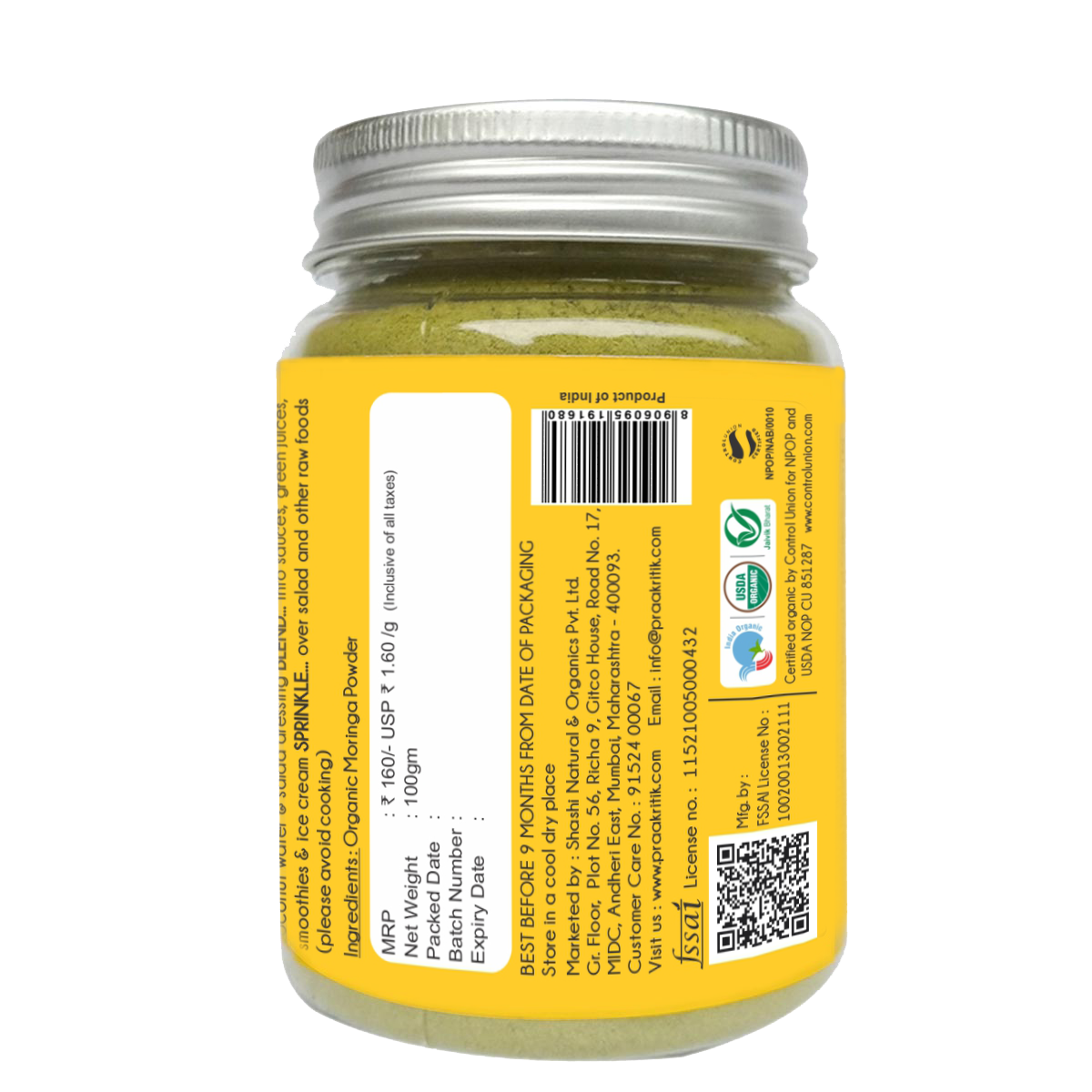Praakritik Organic Moringa Powder 100g