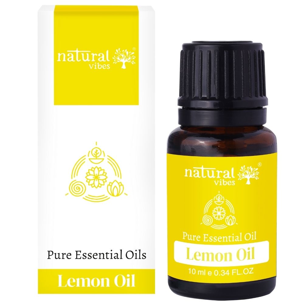 Natural Vibes Lemon Pure Essential Oil for Acne, Blackheads & Dandruff