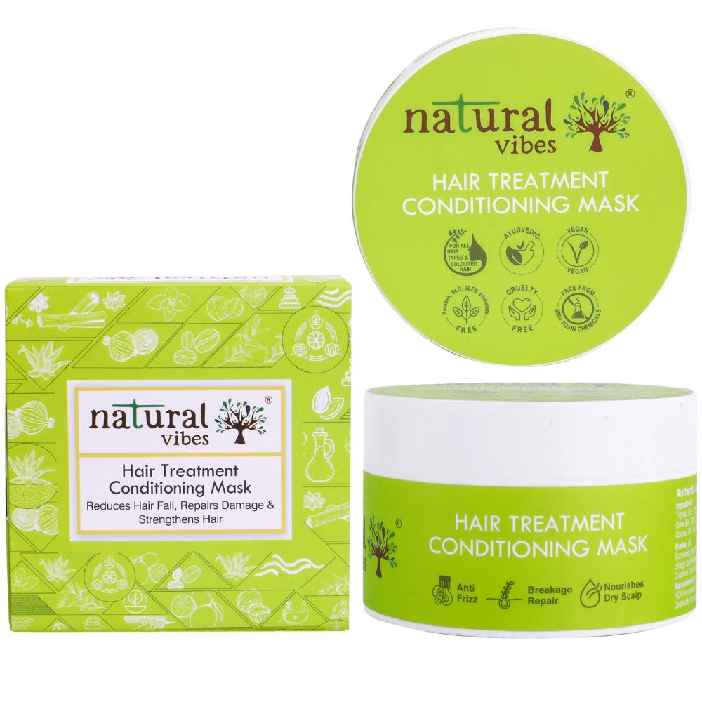 Natural Vibes Hair Treatment Conditioning Mask 100 g with Onion & Coconut - Reduces Hair Fall, Repairs Damage & Strengthens Hair.