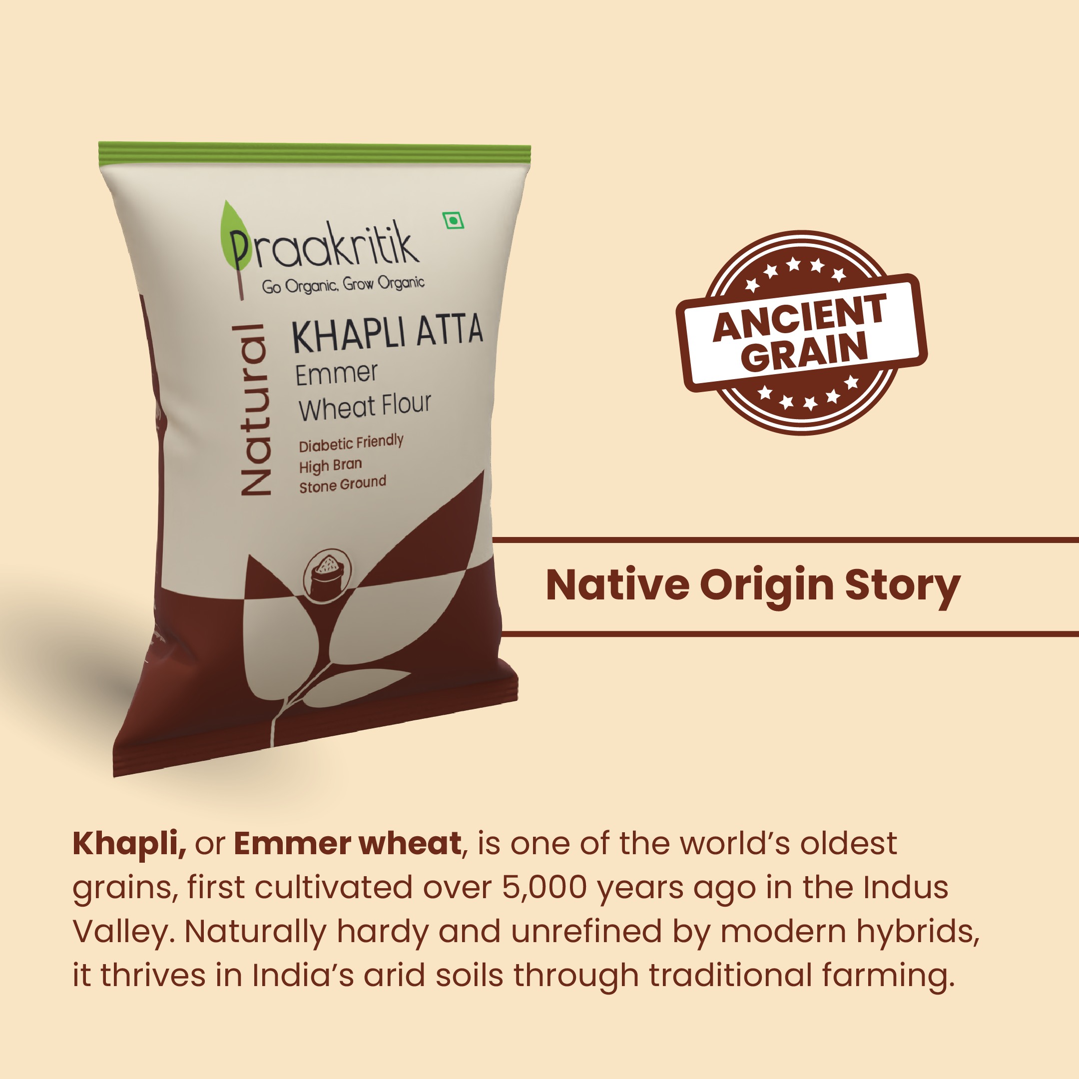 Praakritik Natural Khapli Wheat Atta