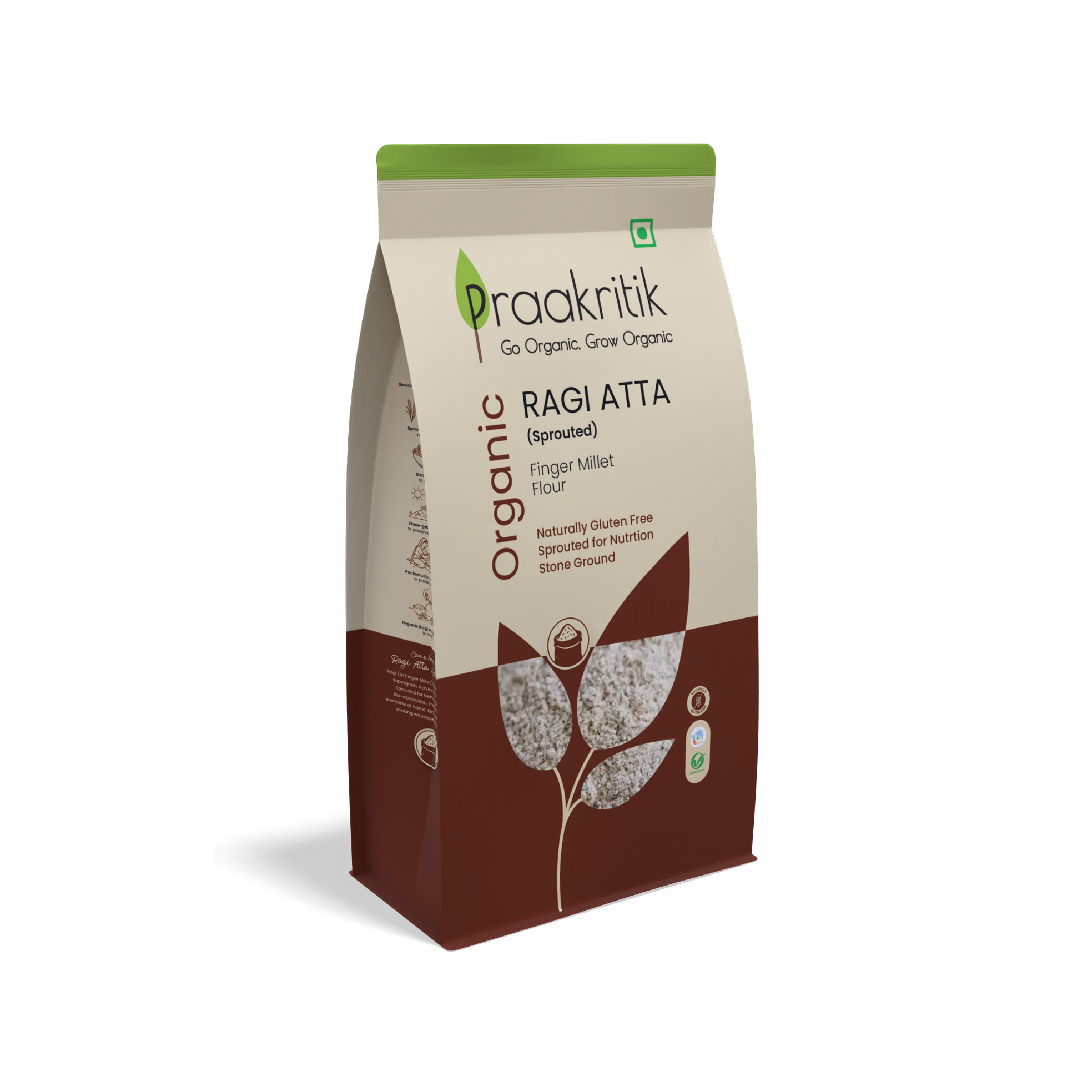 Praakritik Organic Sprouted Ragi Atta 500g