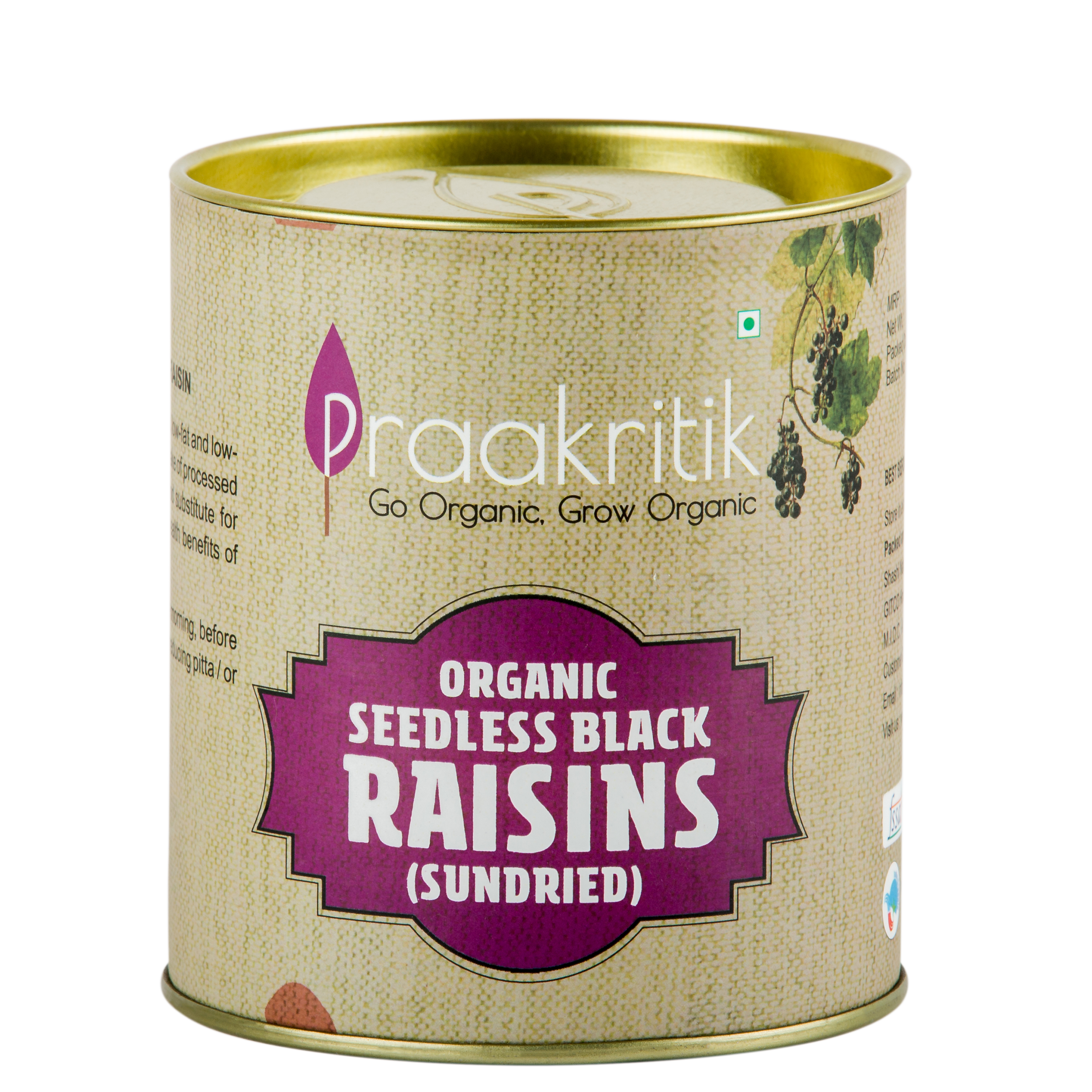 Praakritik Organic Black Raisins 200g