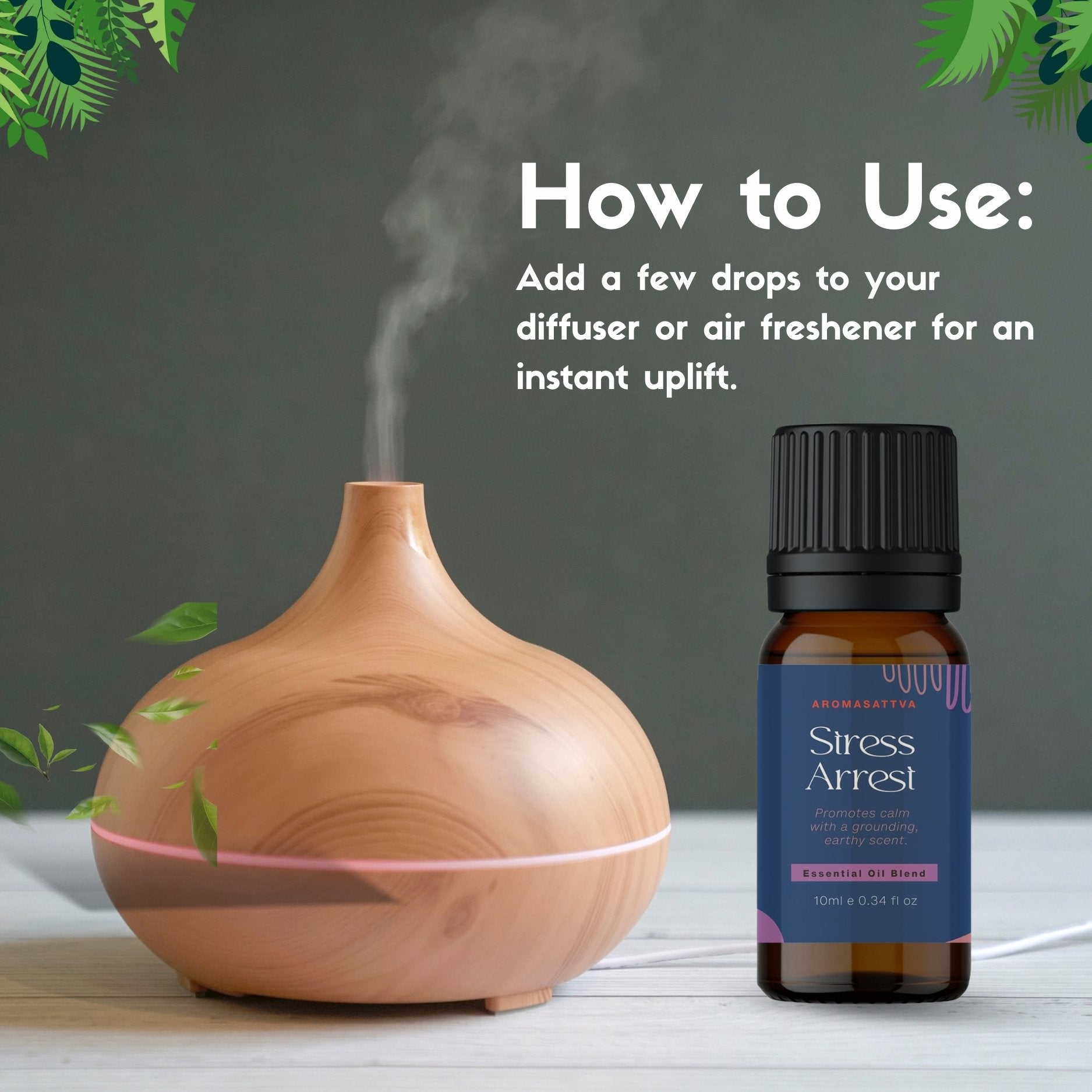 Aromasattva Essential Oil Blend-Stress Arrest 10ml