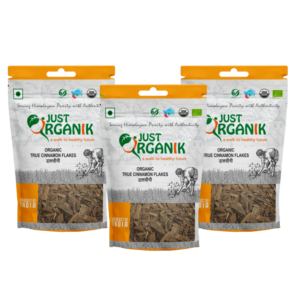 Just Organik Organic True Cinnamon Flakes 150g(pack of 3, 3x50g)