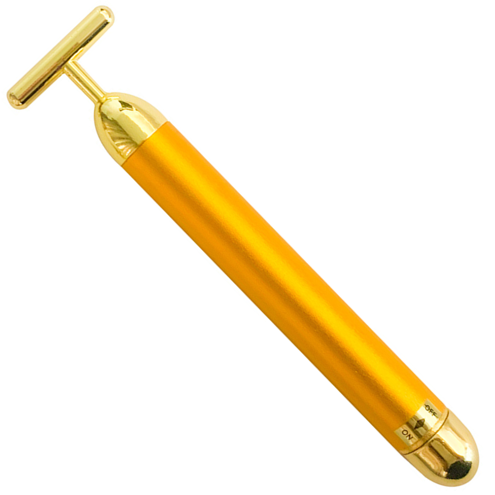 Natural Vibes 24k Gold Vibrating Face Roller & Sculptor with FREE Gold Beauty Elixir Oil