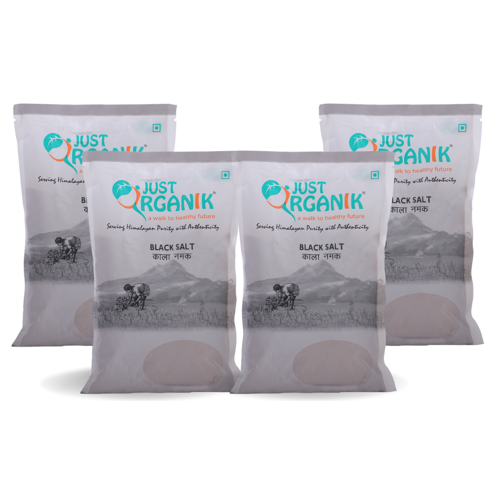 Just Organik Black Salt 2kg (pack of 4, 4x500g)