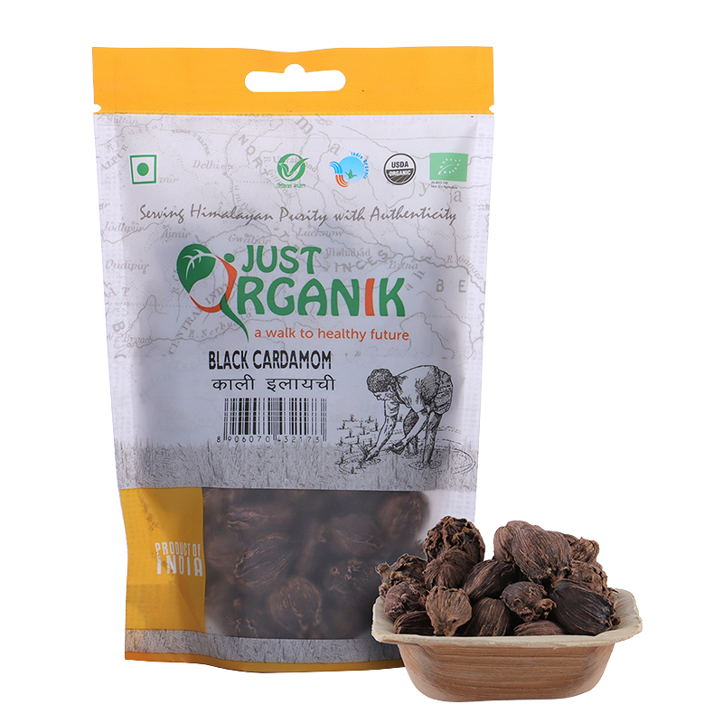 Just Organik Organic Black Cardamom 100g