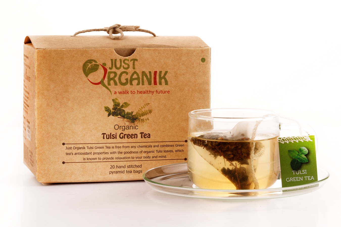 Just Organik Organic Tulsi-Green Tea 20 TEA BAGS