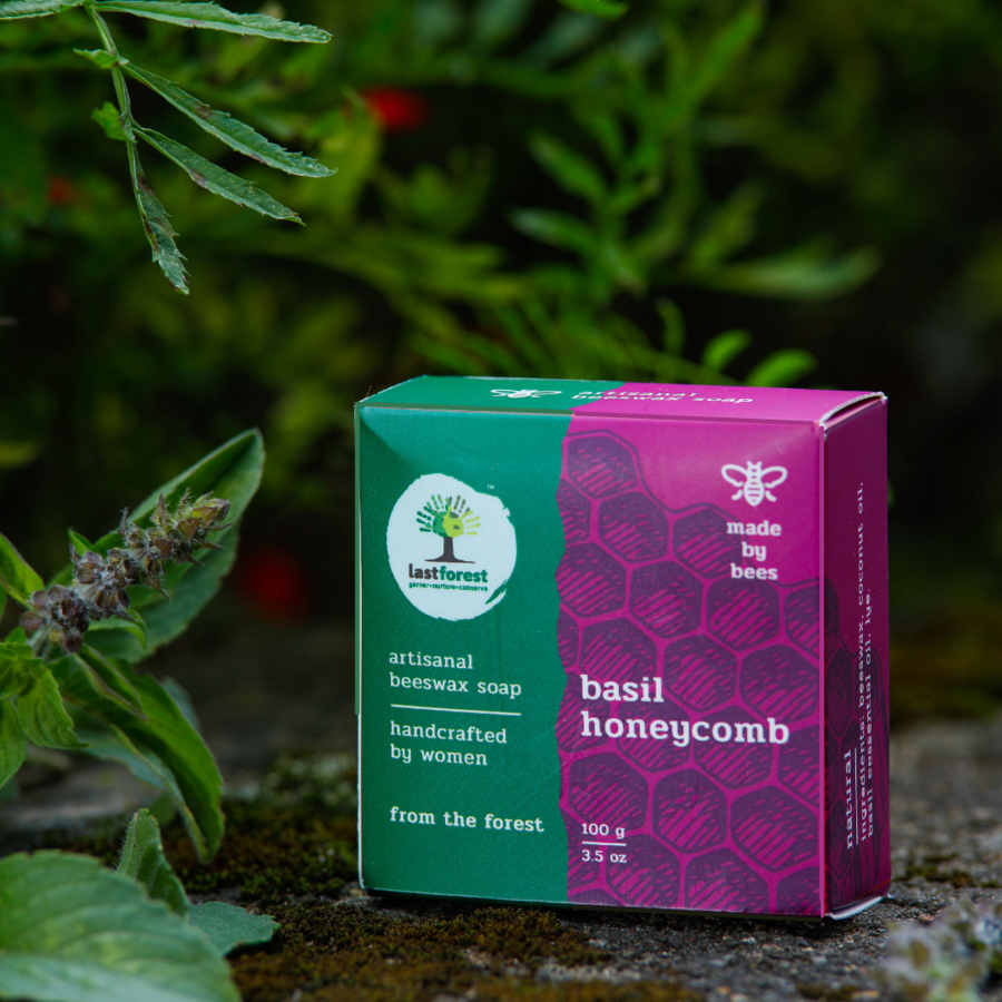 Last Forest Artisanal, Handmade Beeswax Honeycomb Soap 100gms Basil