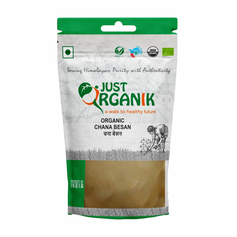 Just Organik Organic Chana Besan 1 kg (pack of 2, 2x500g)