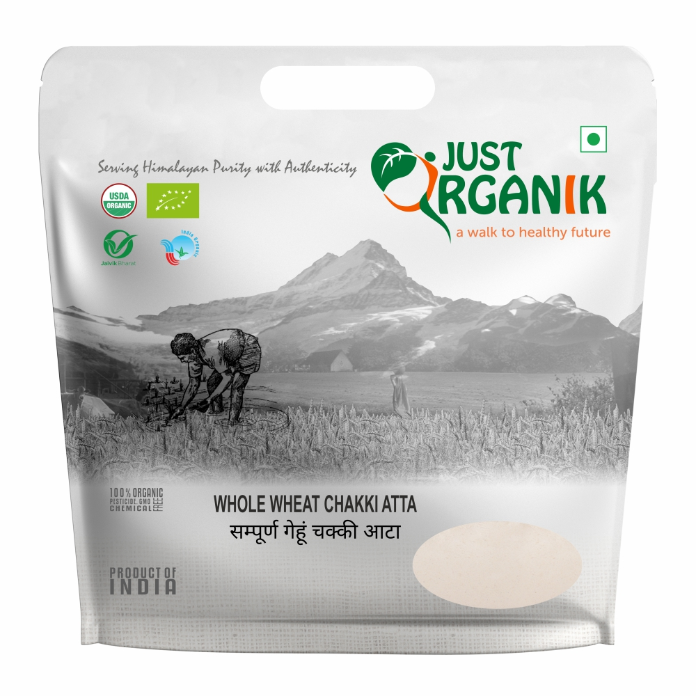 Just Organik Organic Whole Wheat Chakki Flour 5kg