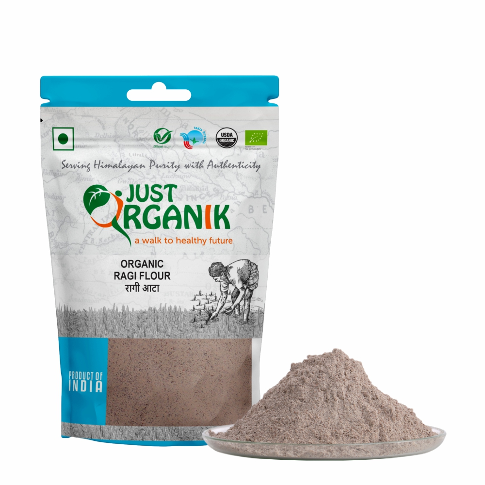 Just Organik Organic Ragi Flour 1.5kg (pack of 3, 3x500g)