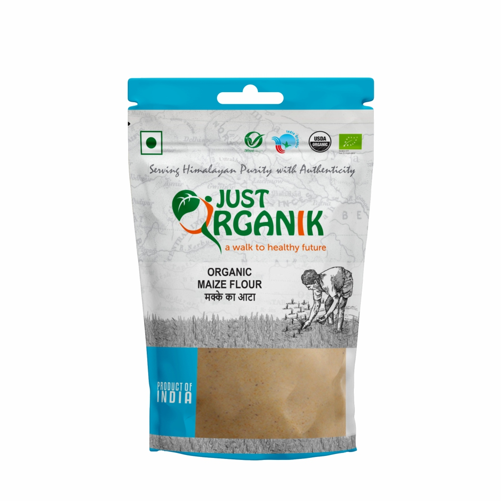 Just Organik Organic Maize Flour 1.5kg (pack of 3, 3x500g)