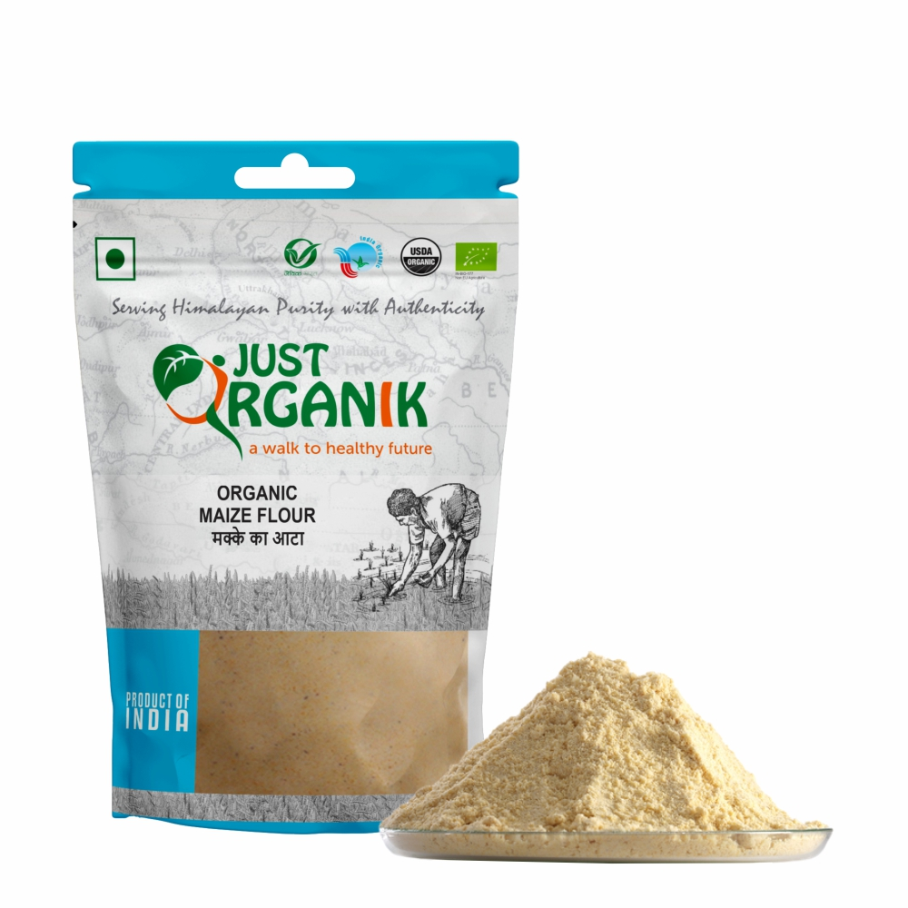 Just Organik Organic Maize Flour 1.5kg (pack of 3, 3x500g)