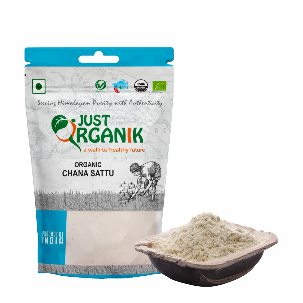 Just Organik Organic Chana Sattu 1kg (pack of 2, 2x500g)