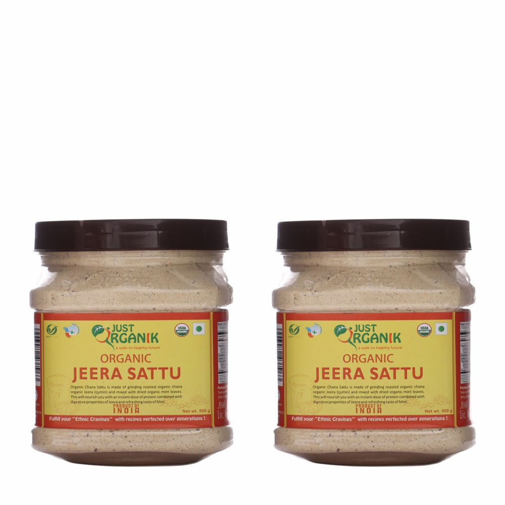 Just Organik Organic Jeera Sattu 1kg (pack of 2, 2x500g)