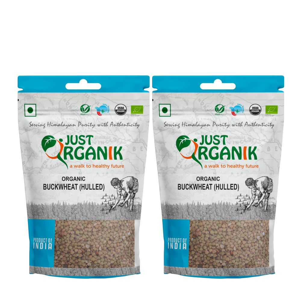 Just Organik Organic Buckwheat (Hulled)/ Kuttu Giri 1kg (pack of 2, 2x500g)