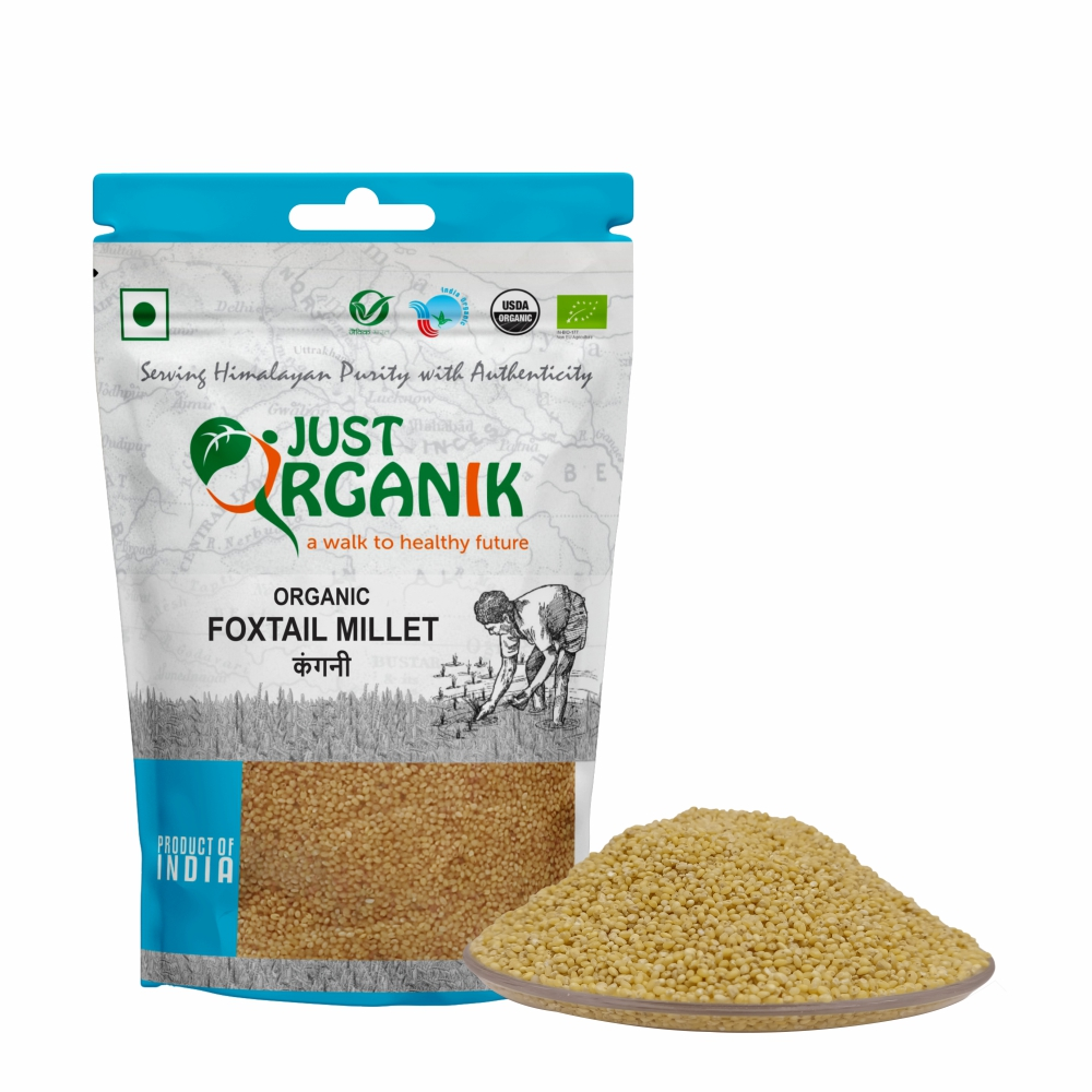 Just Organik Organic Foxtail Millet/Kangni 1kg (pack of 2, 2x500g)