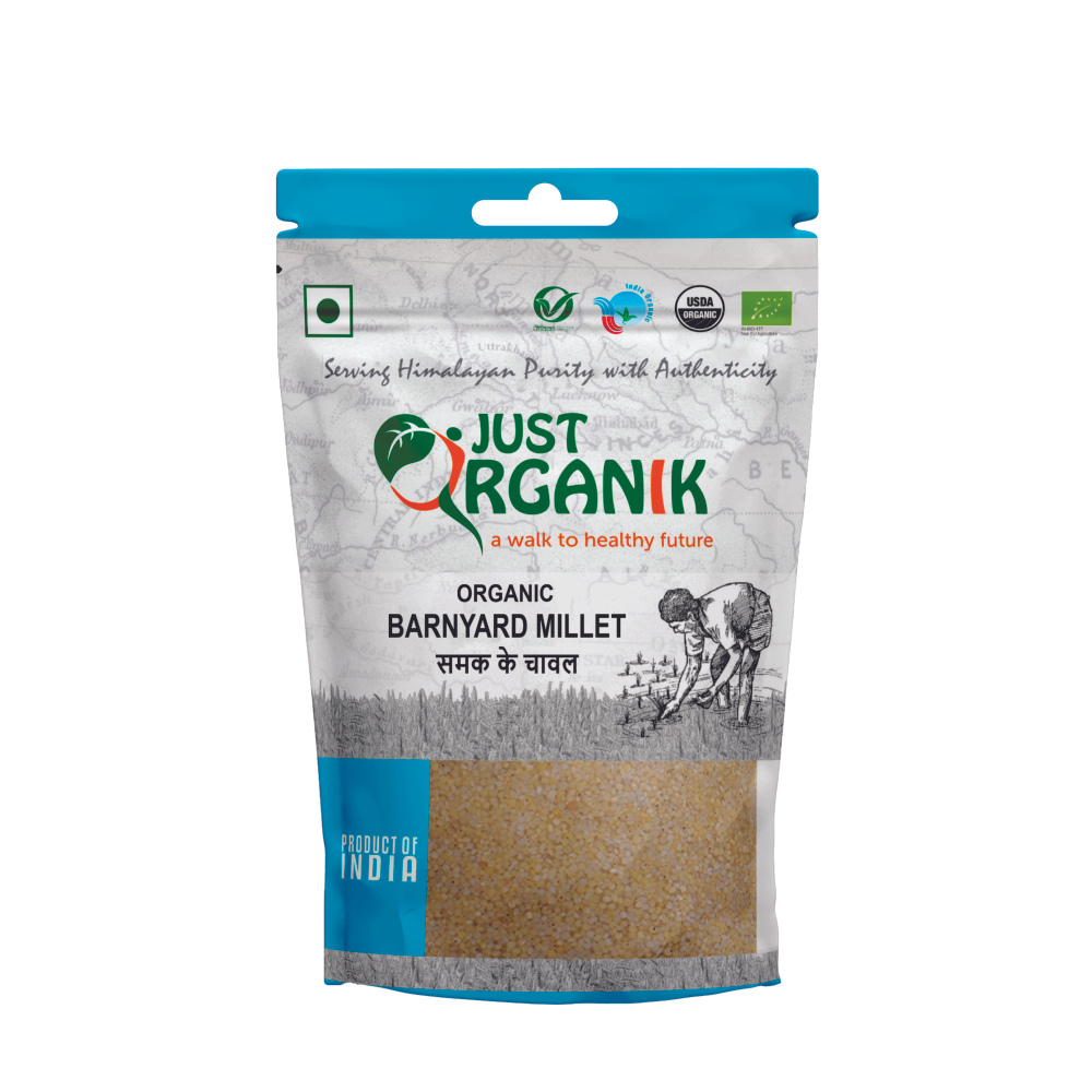 Just Organik Organic Barnyard Millet/ Samak Ke Chawal 1kg (pack of 2, 2x500g)