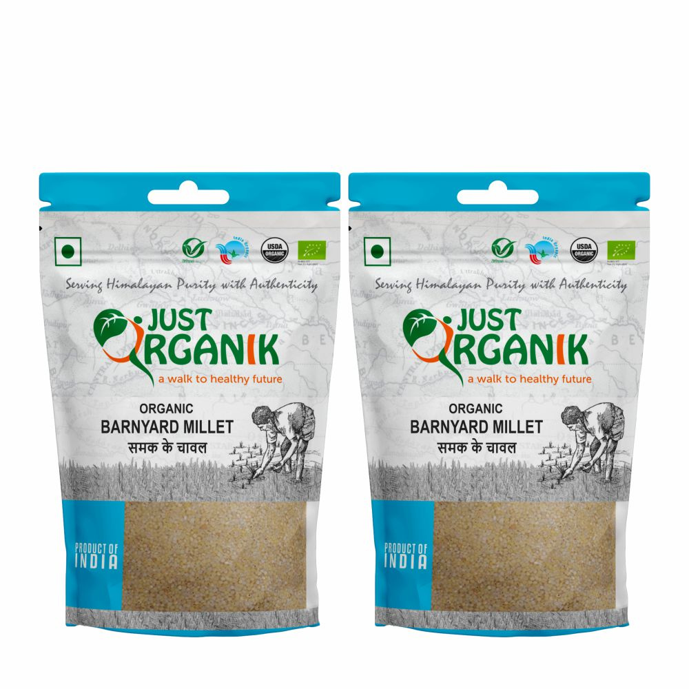 Just Organik Organic Barnyard Millet/ Samak Ke Chawal 1kg (pack of 2, 2x500g)