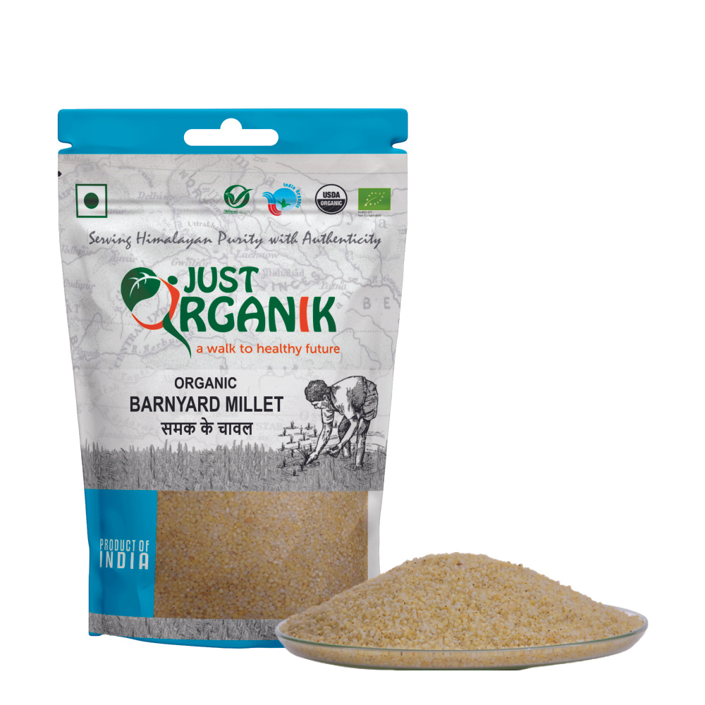 Just Organik Organic Barnyard Millet/ Samak Ke Chawal 1kg (pack of 2, 2x500g)