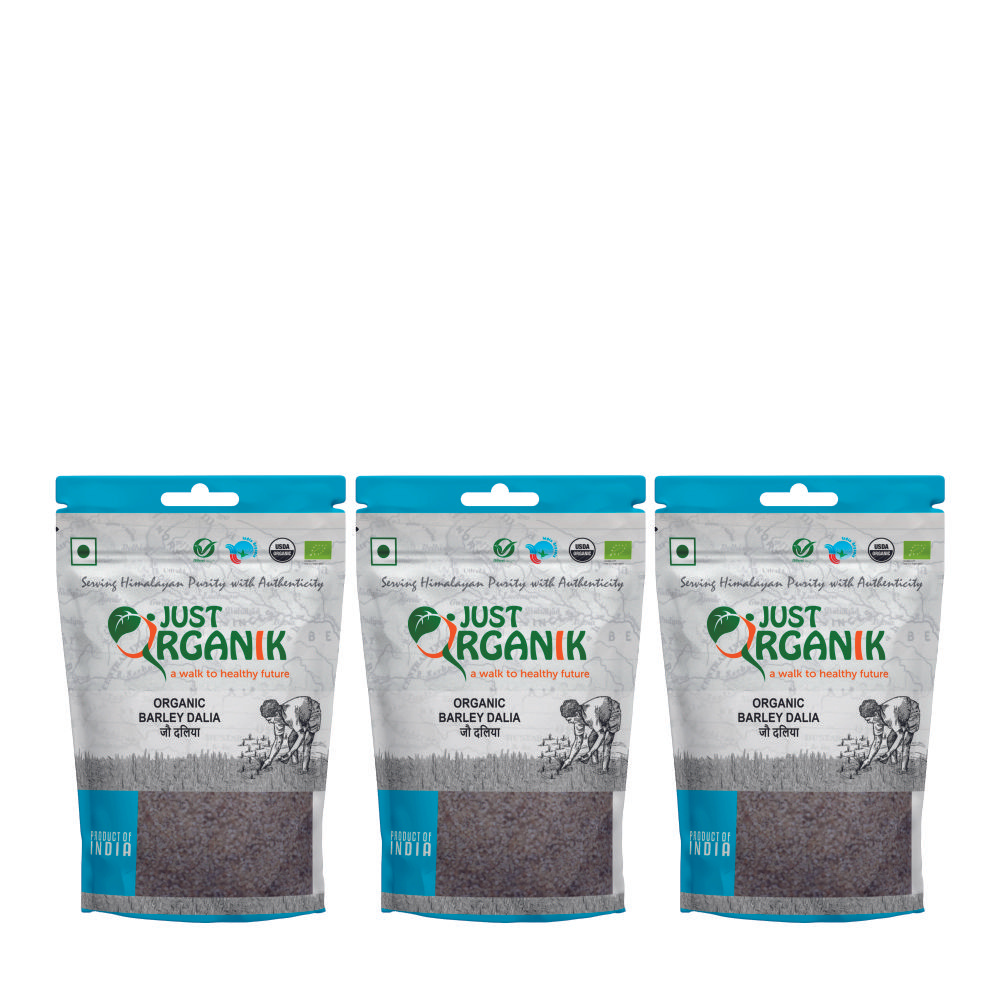 Just Organik Organic Barley Dalia 1.5kg(pack of 3, 3x500g)
