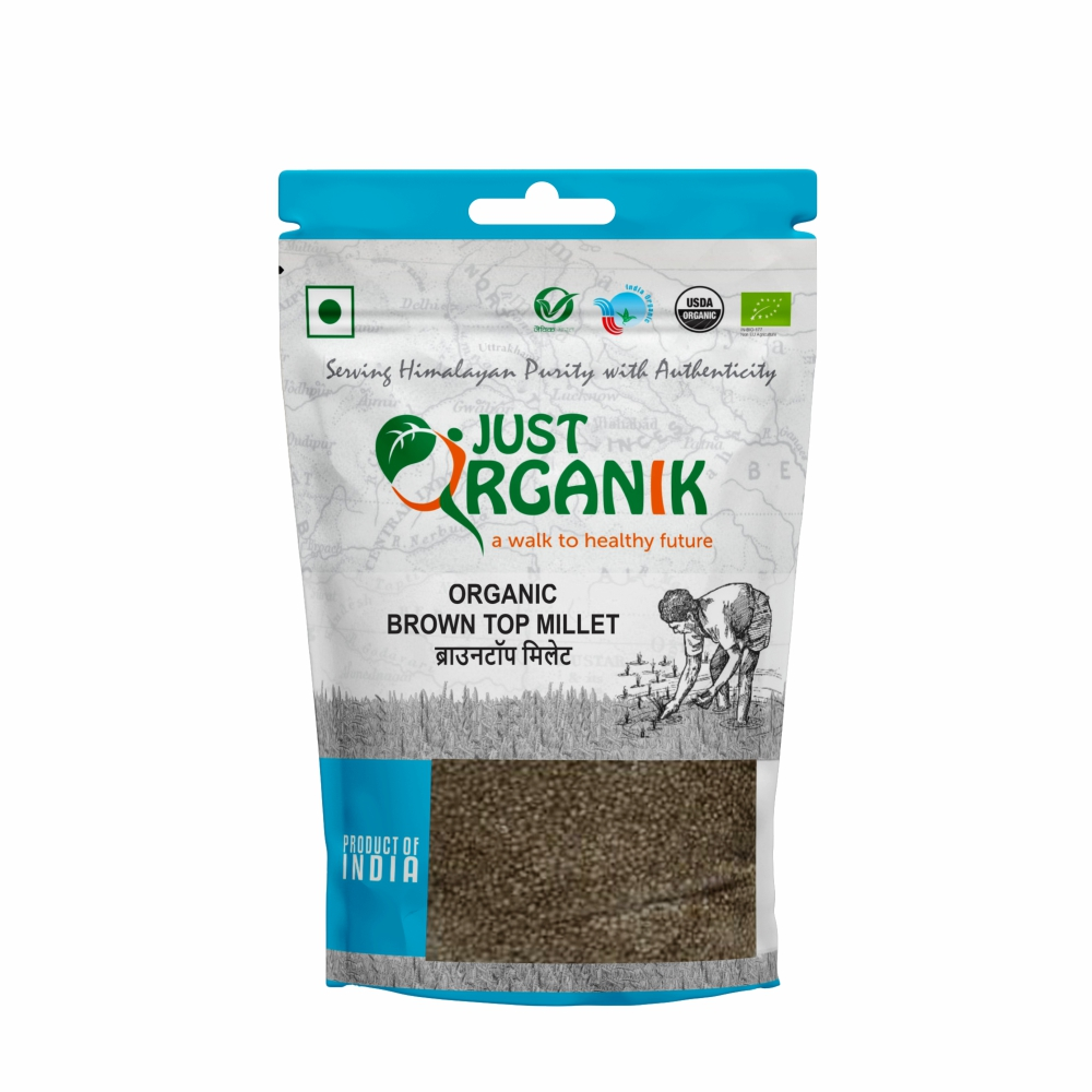 Just Organik Organic Brown Top Millet 1kg (pack of 2, 2x500g)