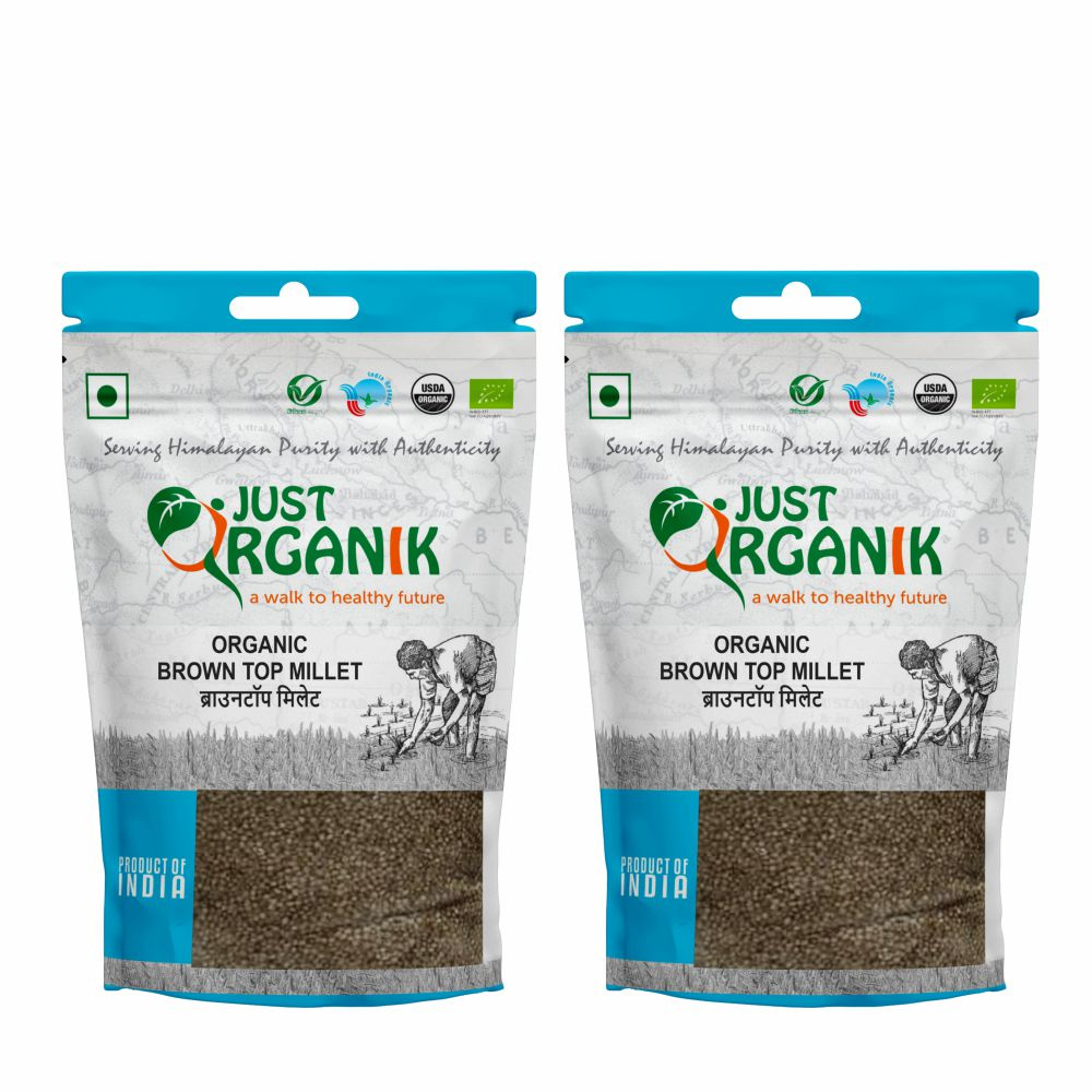 Just Organik Organic Brown Top Millet 1kg (pack of 2, 2x500g)