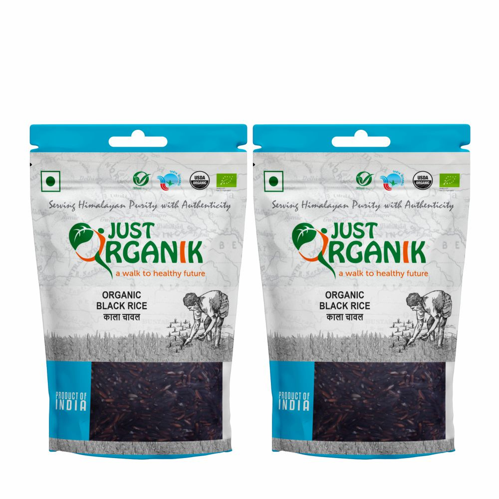 Just Organik Organic Black Rice 1kg(pack of2 ,2x500g)