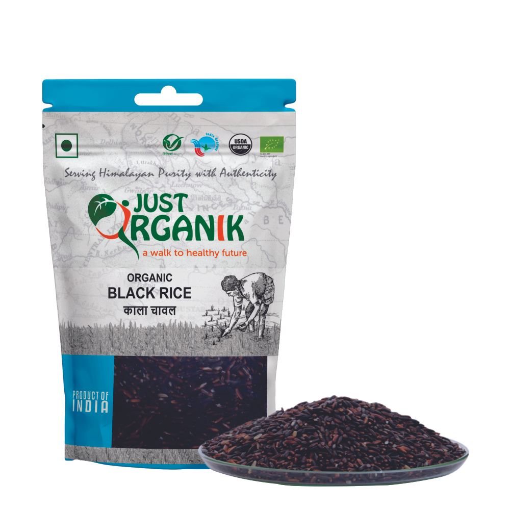 Just Organik Organic Black Rice 1kg(pack of2 ,2x500g)