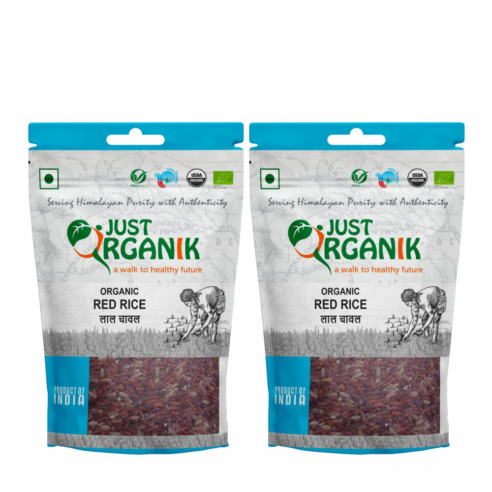 Just Organik Organic Red Rice 1kg(pack of2, 2x500g)