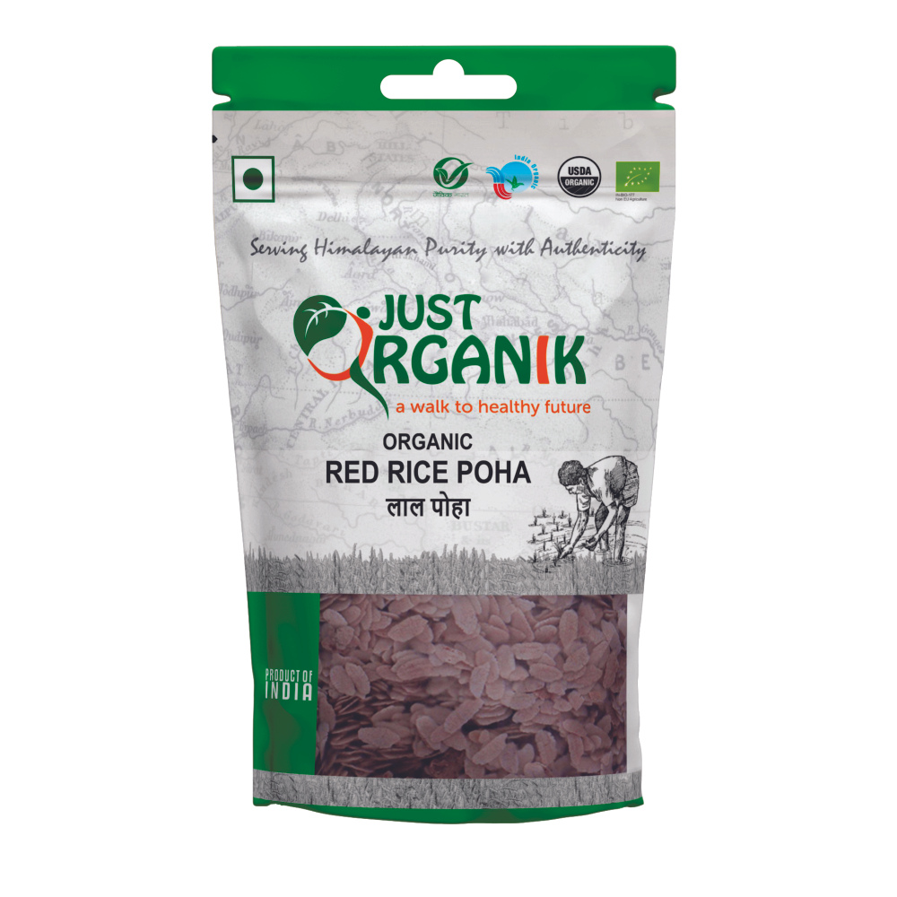 Just Organik Organic Red Rice Poha 1.5kg(pack of 3, 3x500g)
