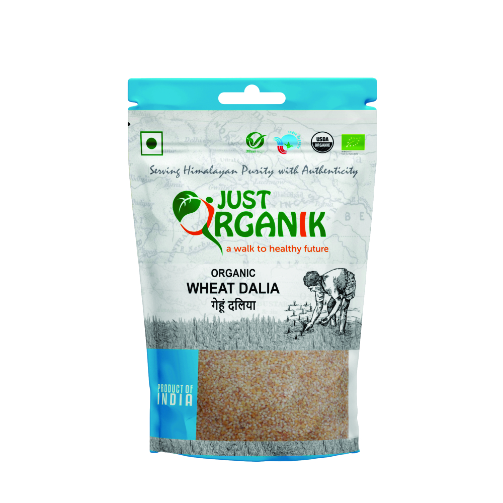 Just Organik Organic Dalia Wheat 2kg (pack of 4, 4x500g)