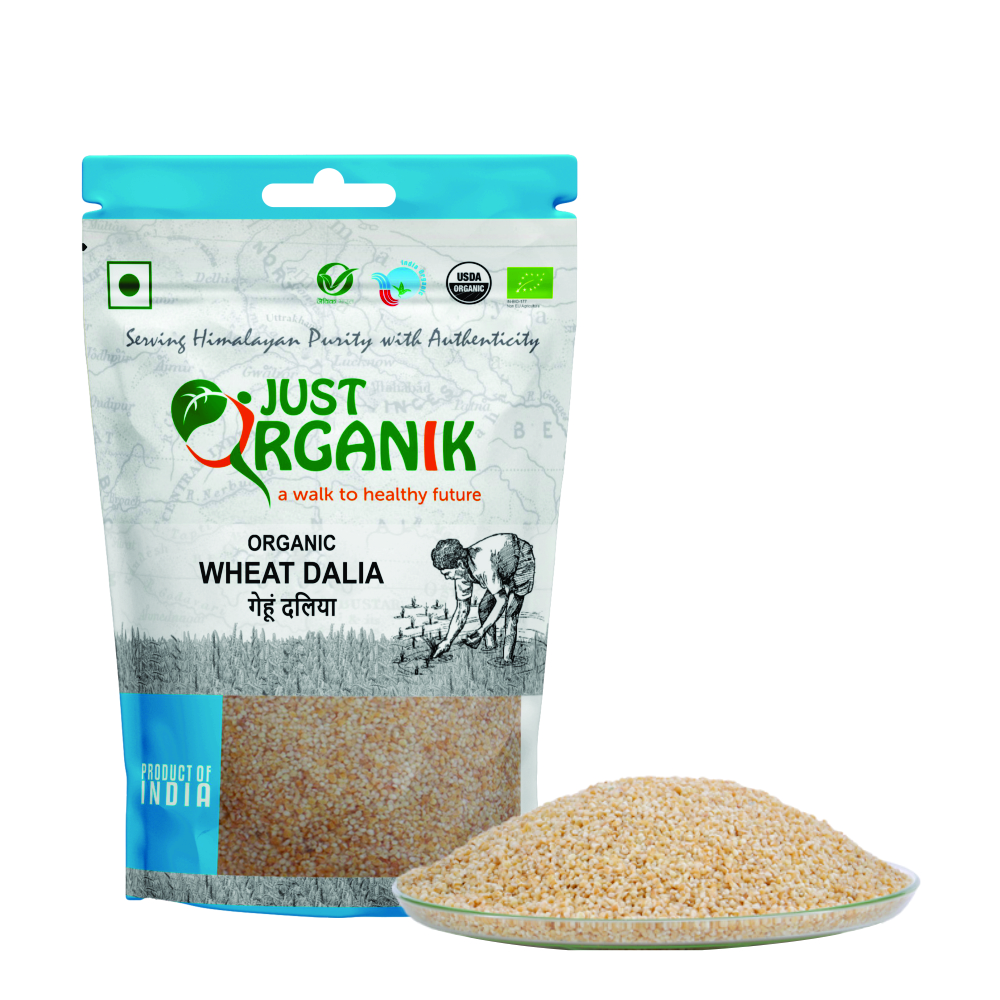 Just Organik Organic Dalia Wheat 2kg (pack of 4, 4x500g)