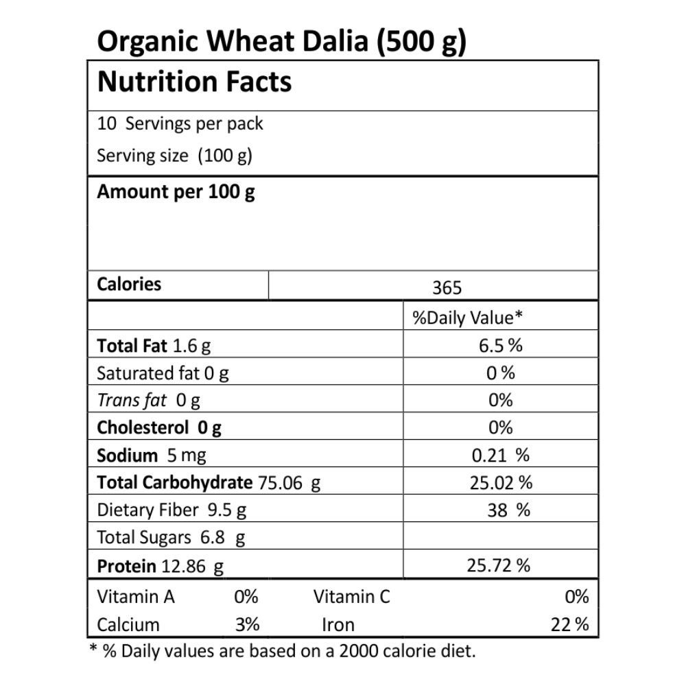Just Organik Organic Dalia Wheat 2kg (pack of 4, 4x500g)