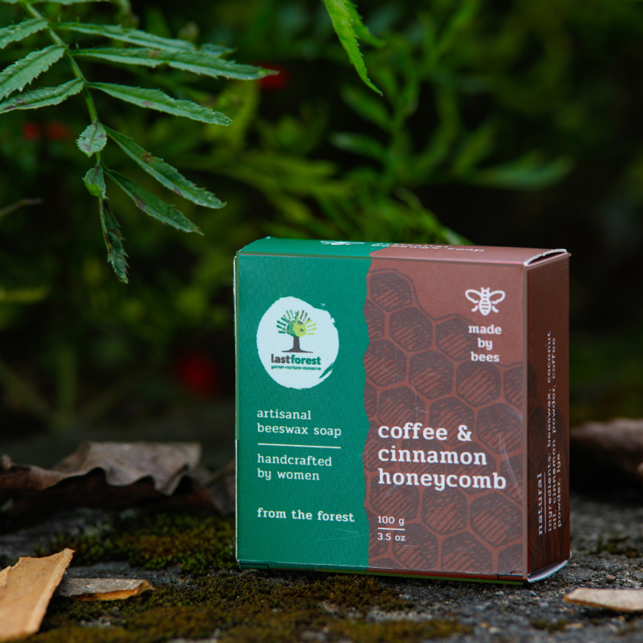 Last Forest Artisanal, Handmade Beeswax Honeycomb Soap 100gms Coffee and Cinnamon