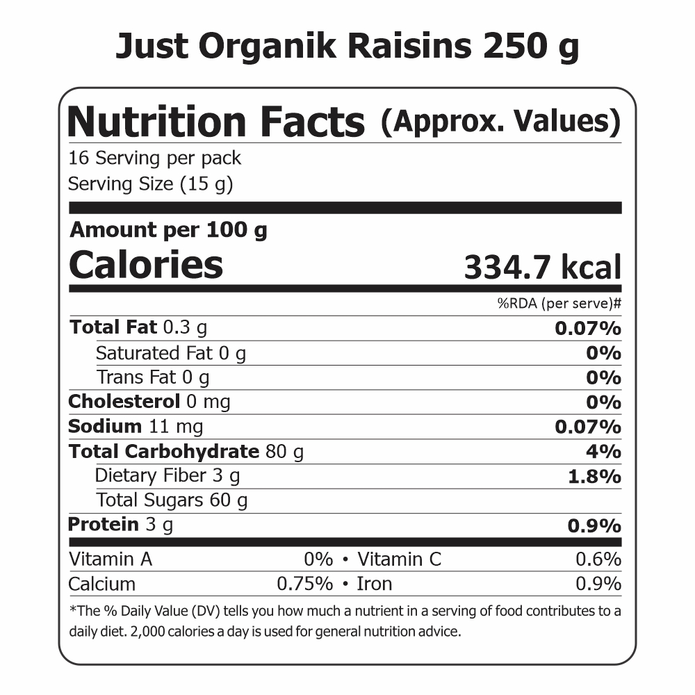 Just Organik Organic Raisin 250g