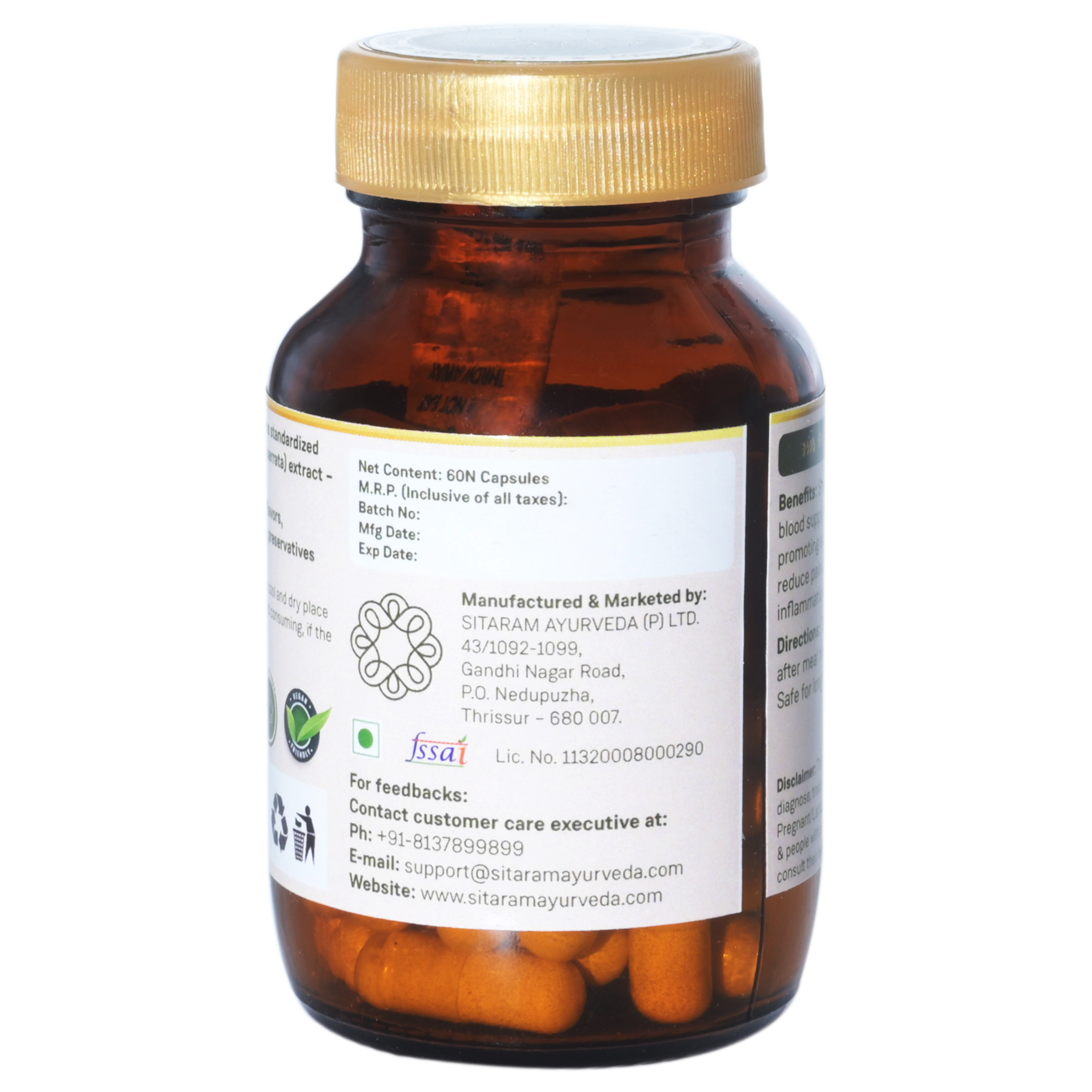 Sitaram Ayurveda Shallaki Capsule 60Nos (Prescription Medication)